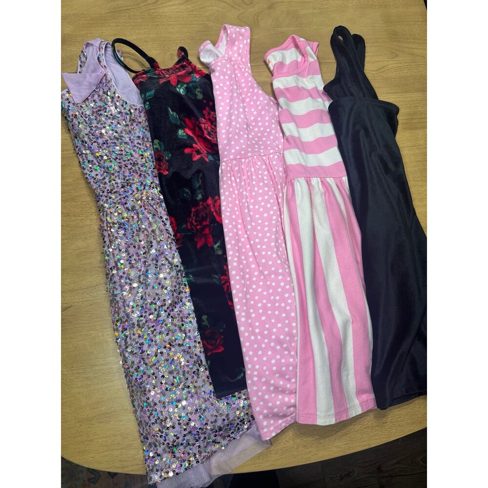 Girls large 10/12 various Dress bundle dresses with pockets sparkly sequin